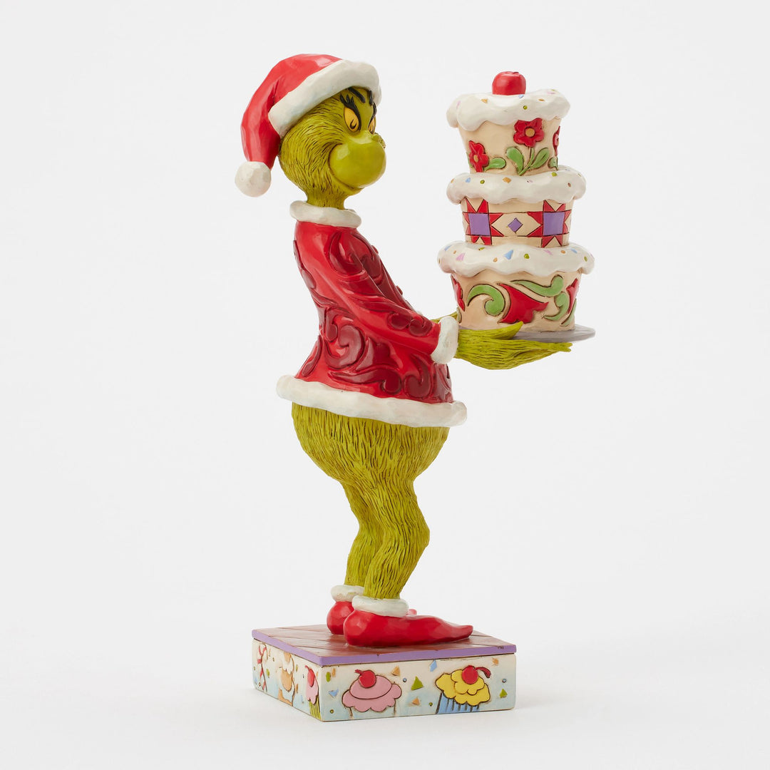 The Grinch with a Grinchy Cake Figurine - The Grinch by Jim Shore