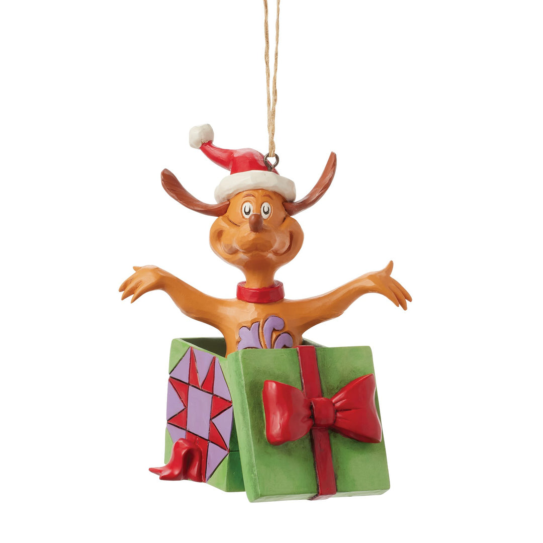 Max in a Present Hanging Ornament - The Grinch by Jim Shore