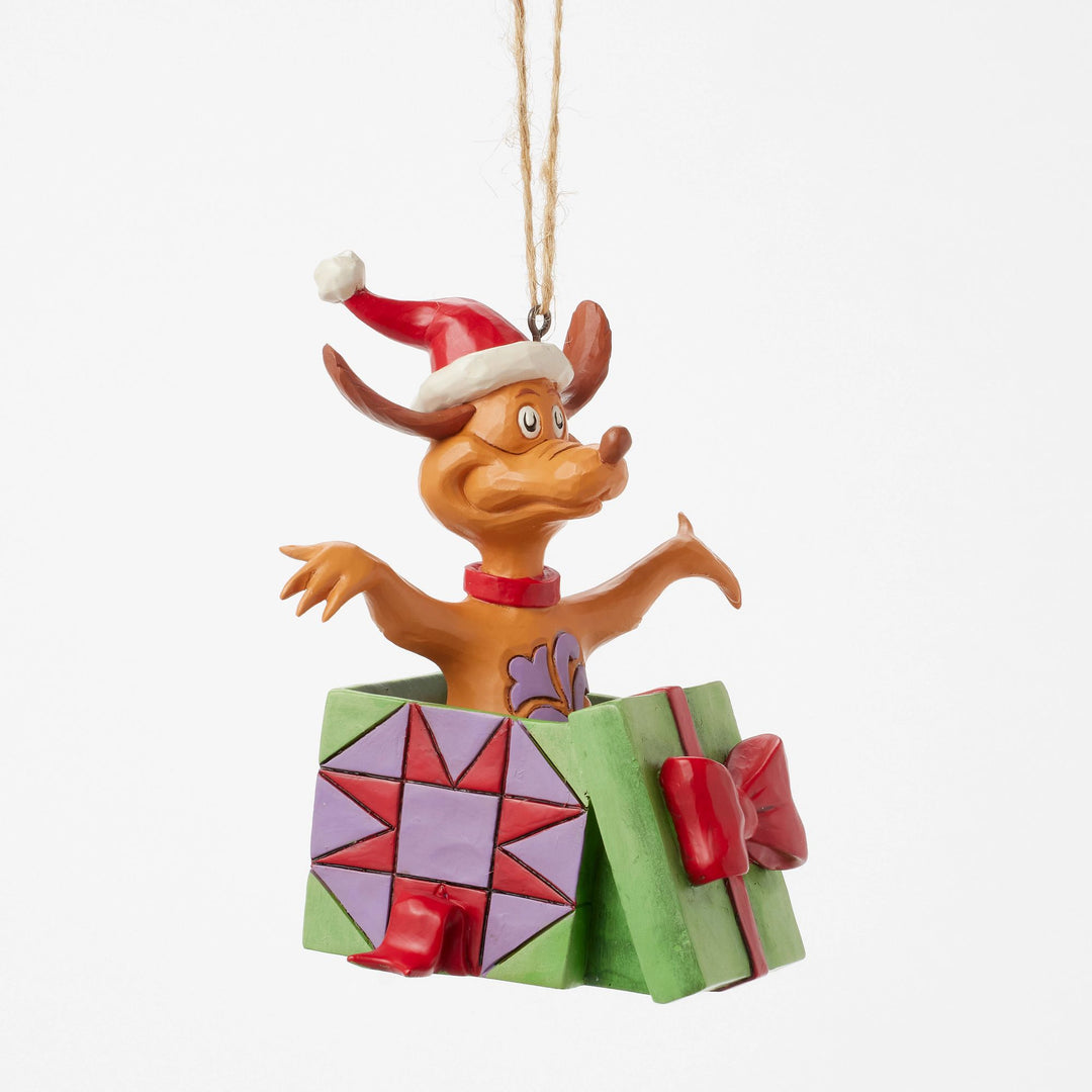 Max in a Present Hanging Ornament - The Grinch by Jim Shore