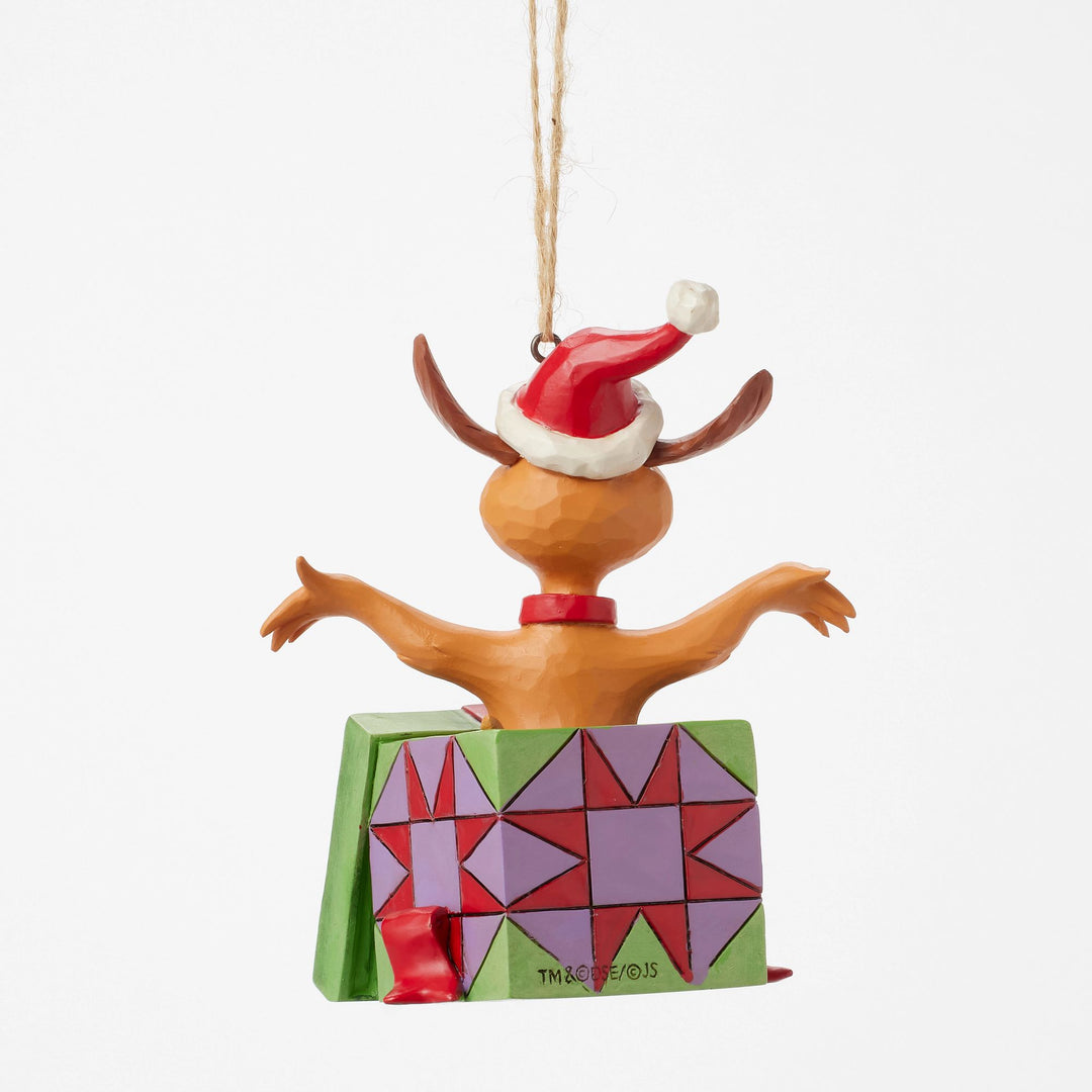 Max in a Present Hanging Ornament - The Grinch by Jim Shore