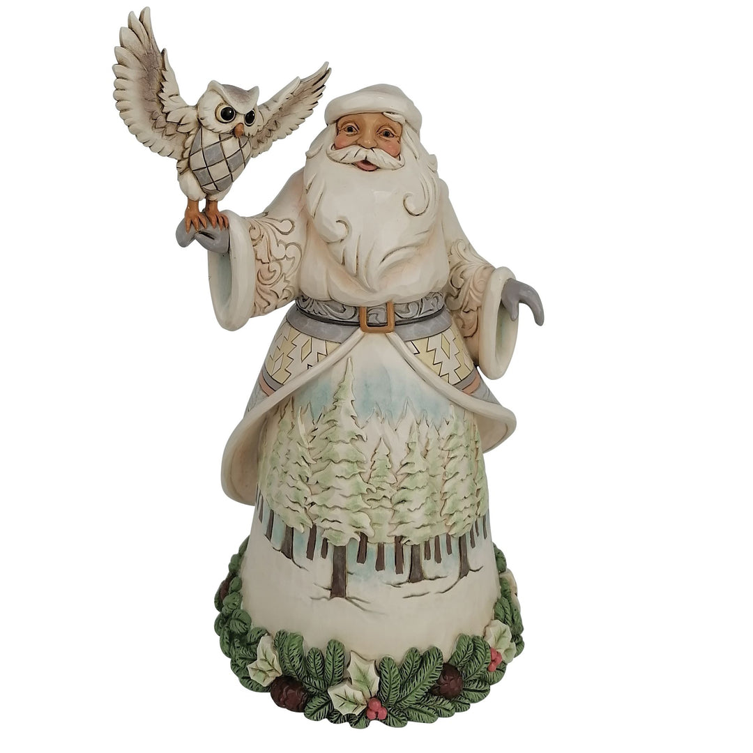 Santa's Woodland Messenger (White Woodland Santa with Owl) - Heartwood Creek byJim Shore