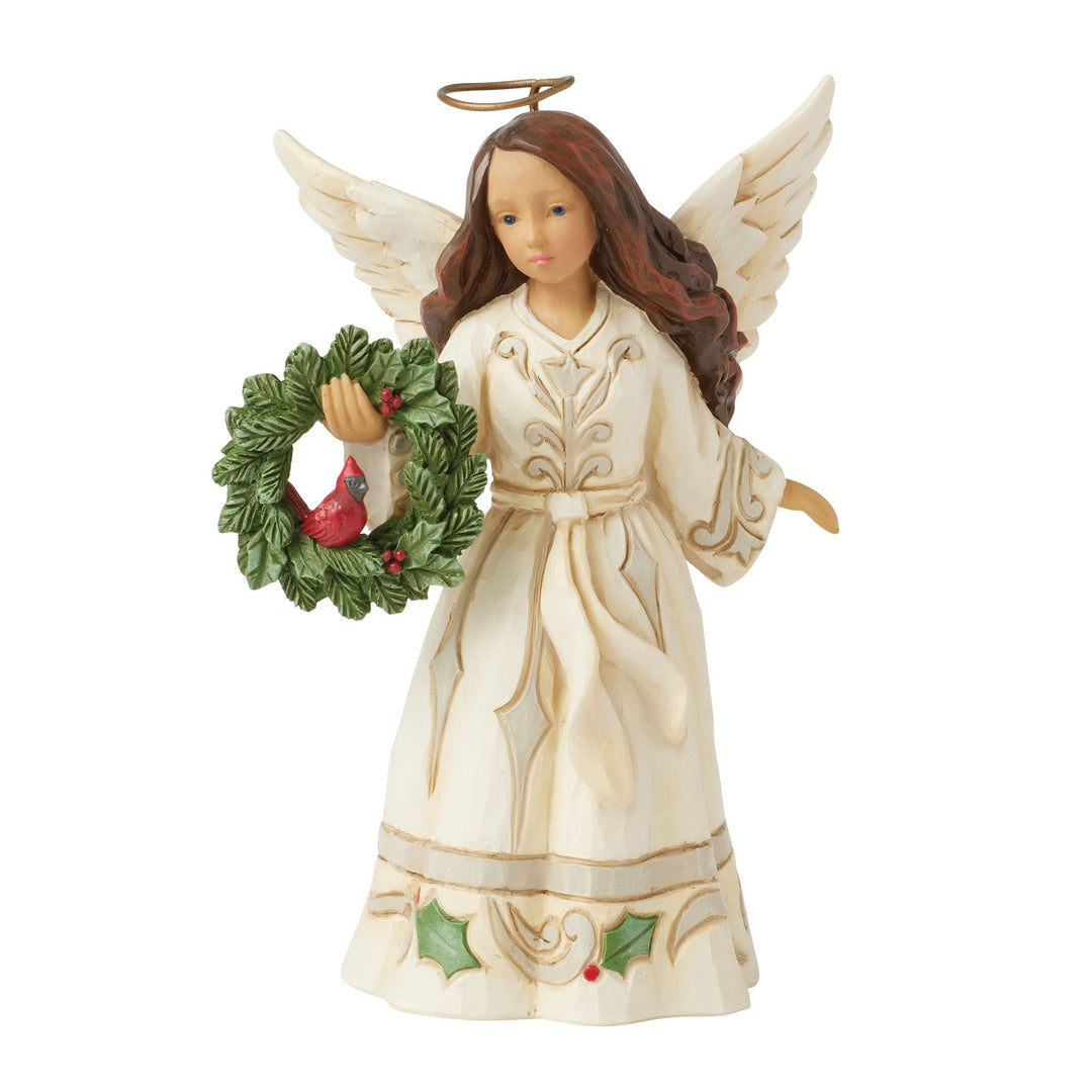 White Woodland Angel with Cardinal - Heartwood Creek by Jim Shore