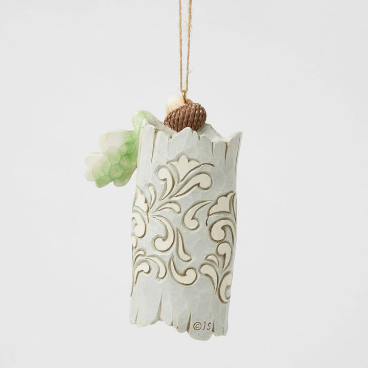 White Woodland Owl in Tree Hanging Ornament - Heartwood Creek by Jim Shore