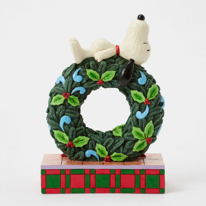 Happy Holiday Dreams (Snoopy Sleeping on LED Wreath) - Peanuts by Jim Shore