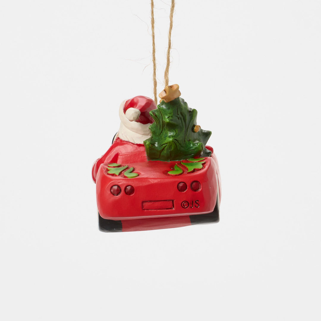 Santa in Sports Car Hanging Ornament - Heartwood Creek by Jim Shore