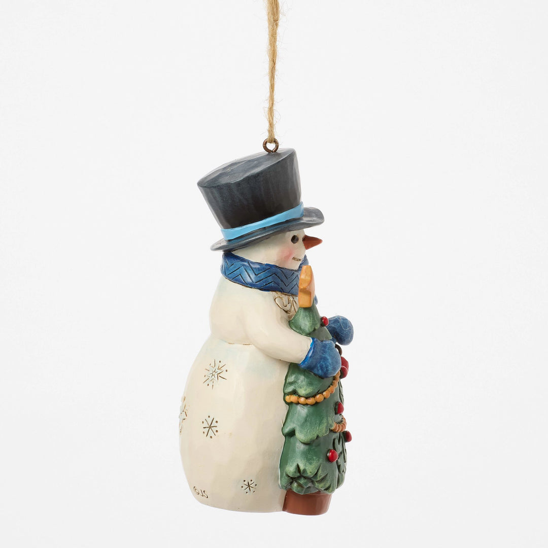 Snowman with Tree Hanging Ornament - Heartwood Creek by Jim Shore