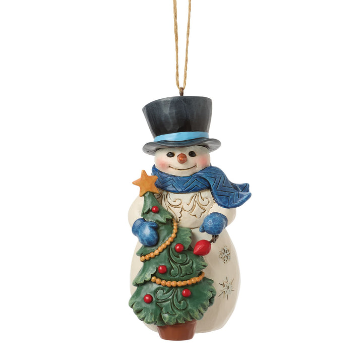 Snowman with Tree Hanging Ornament - Heartwood Creek by Jim Shore