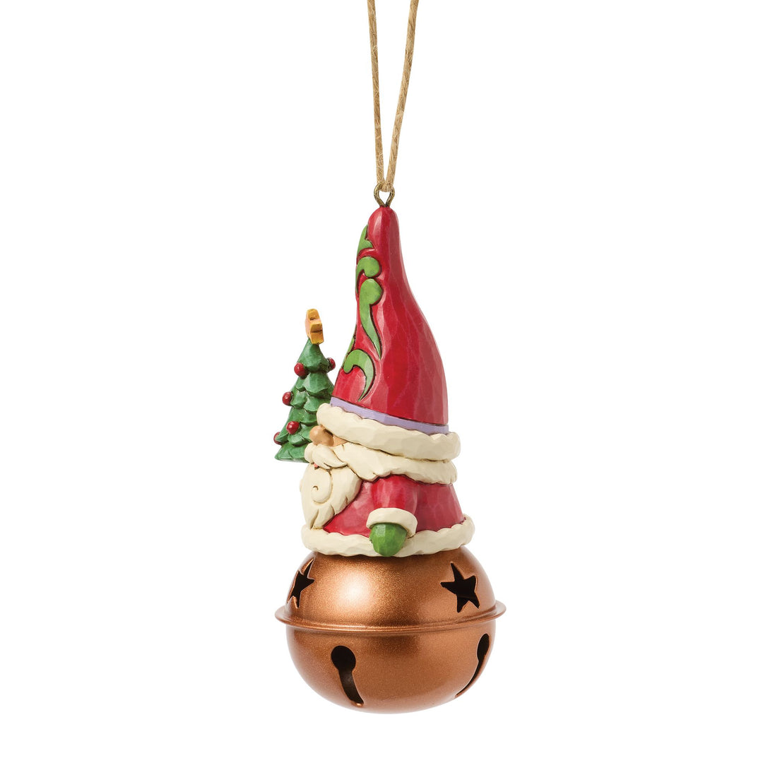 Christmas Gnome on Bell Hanging Ornament