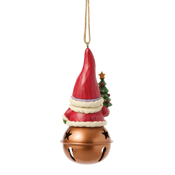 Christmas Gnome on Bell Hanging Ornament