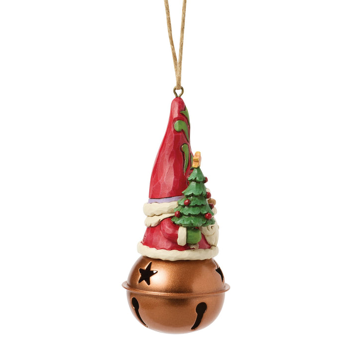 Christmas Gnome on Bell Hanging Ornament