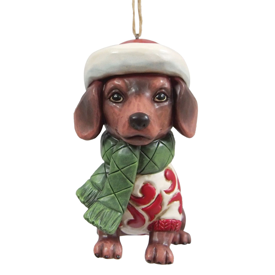 Christmas Dachshund Hanging Ornament - Heartwood Creek by Jim Shore