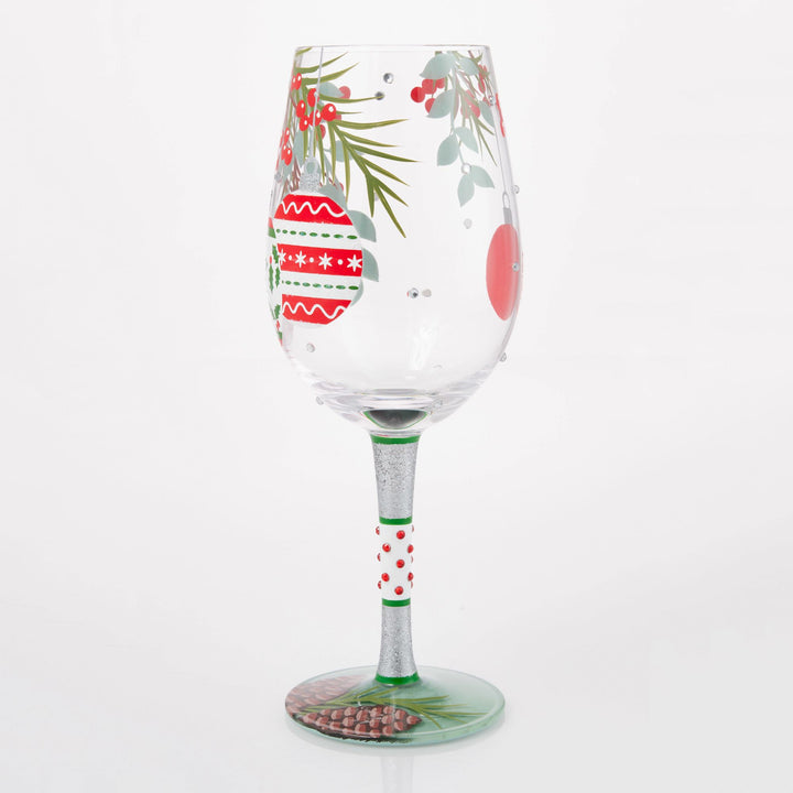 Warm Holiday Wishes Wine Glass by Lolita