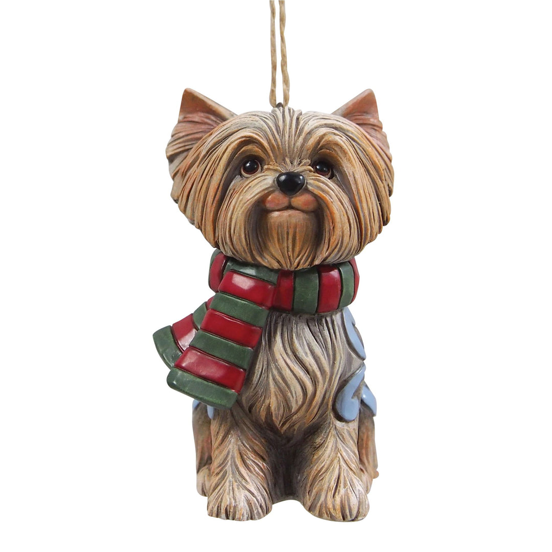 Christmas Yorkie Hanging Ornament - Heartwood Creek by Jim Shore