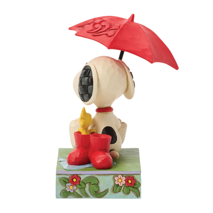 Snoopy and Woodstock under an Umbrella