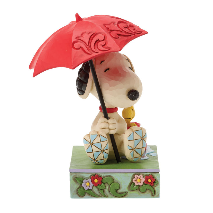 Snoopy and Woodstock under an Umbrella