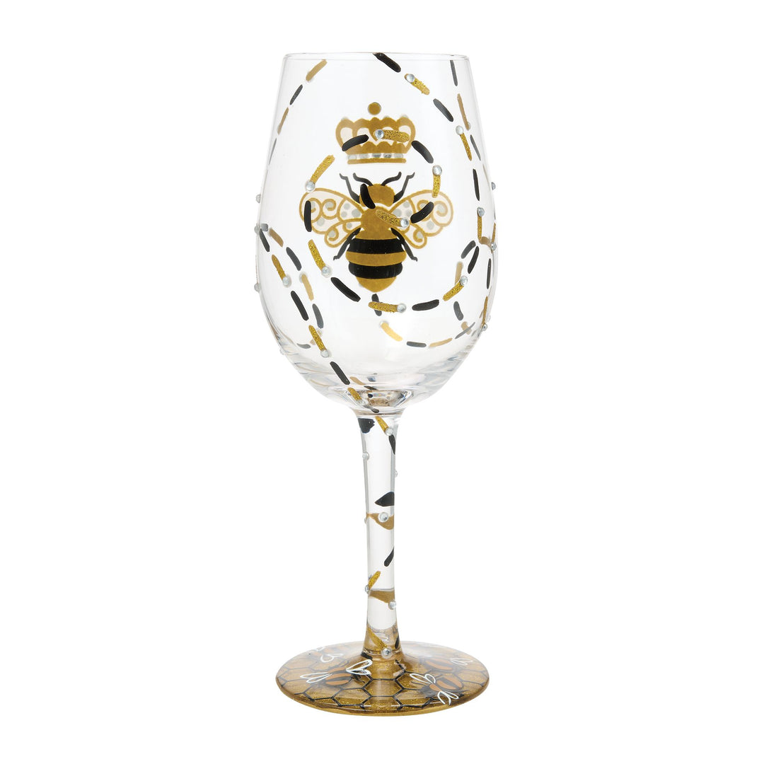 Queen Bee Wine Glass