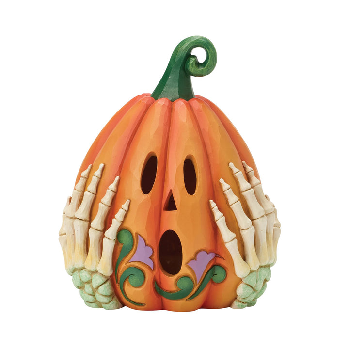 LED Jack-o-Lantern with Skeleton Hands