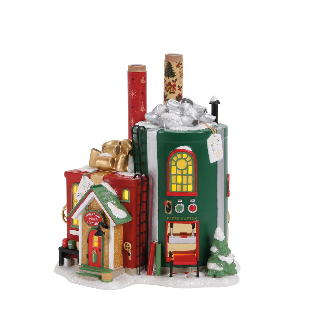 Wrapping Paper Factory Illuminated Building - North Pole by D56