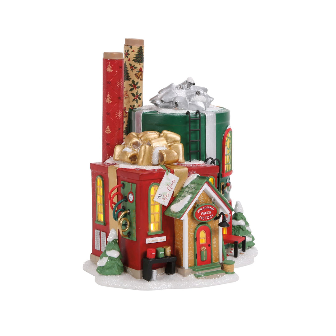 Wrapping Paper Factory Illuminated Building - North Pole by D56