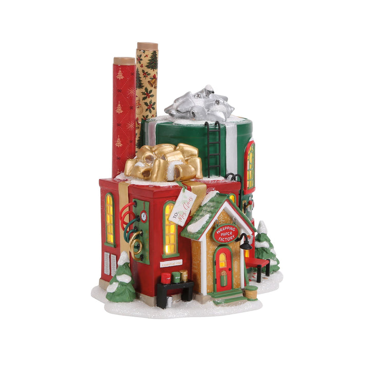Wrapping Paper Factory Illuminated Building - North Pole by D56
