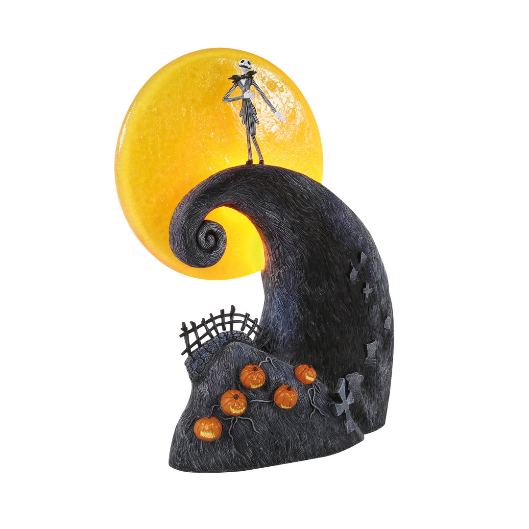 Up On Spiral Hill (Jack Skellington Illuminated Figurine) - Nightmare Before Christmas Village by D56