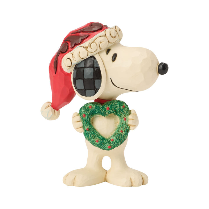 Snoopy with Heart Wreath Mini Figurine