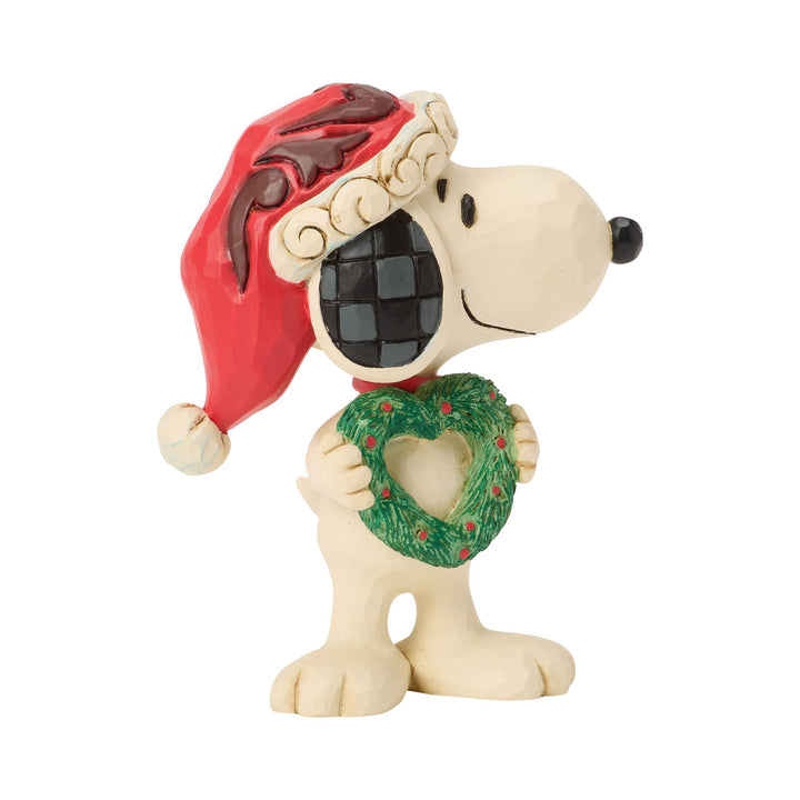 Snoopy with Heart Wreath Mini Figurine