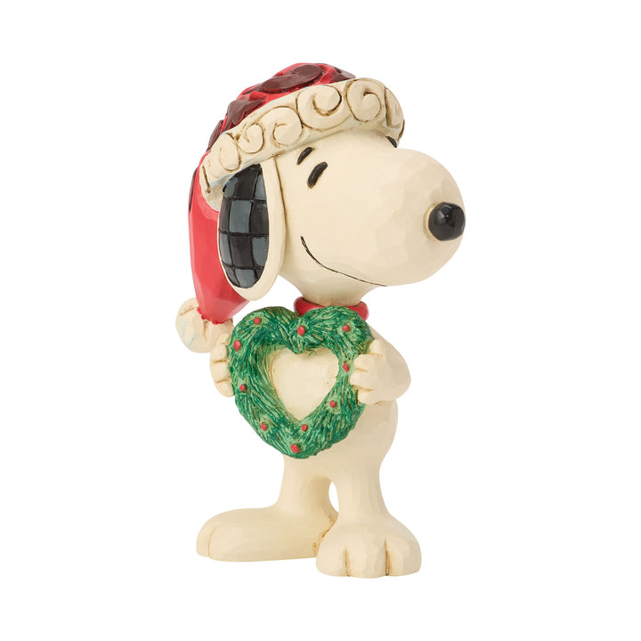 Snoopy with Heart Wreath Mini Figurine