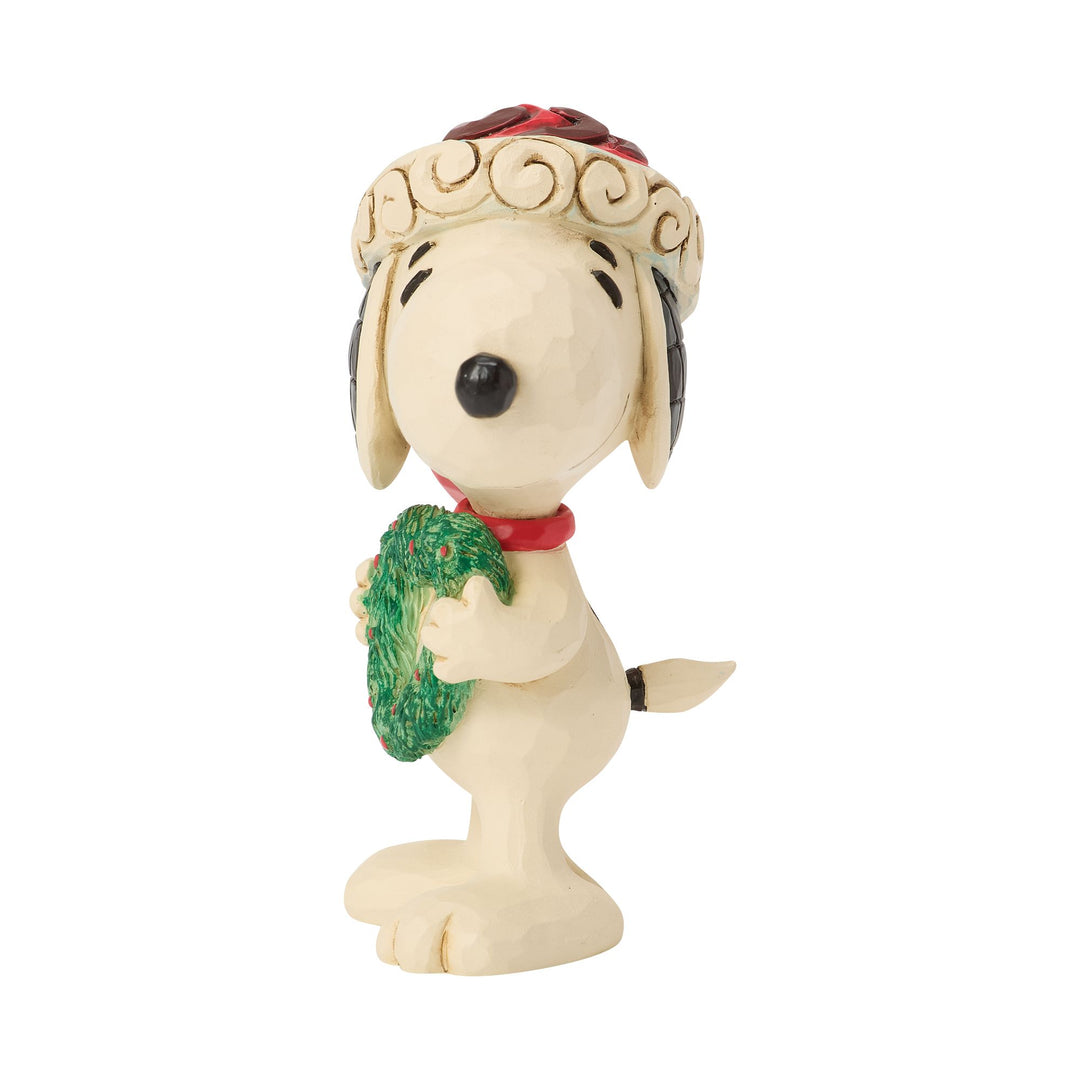 Snoopy with Heart Wreath Mini Figurine