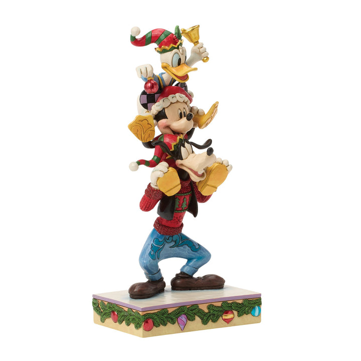 A Holiday Pile Up (Mickey, Donald and Goofy Stacked Figurine)