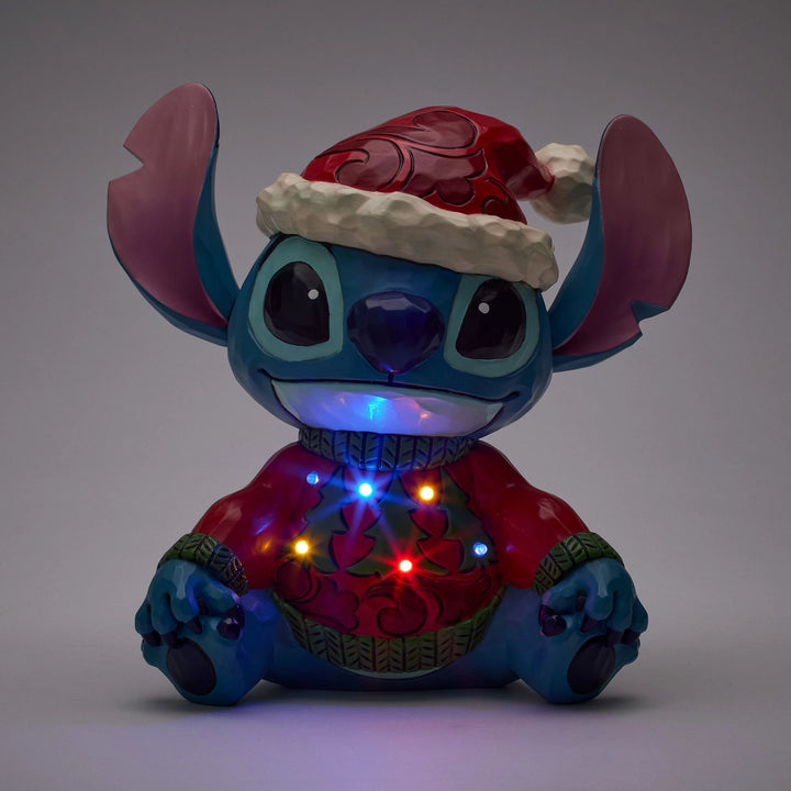 Feeling Jolly and a Little Naughty (Stitch Sweater LED Figurine)