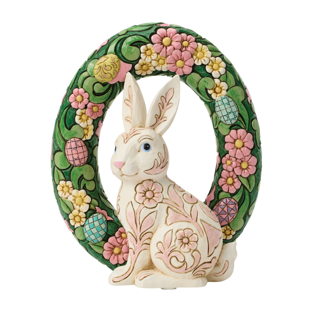Bunny Wreath Figurine - "Easter Embrace"