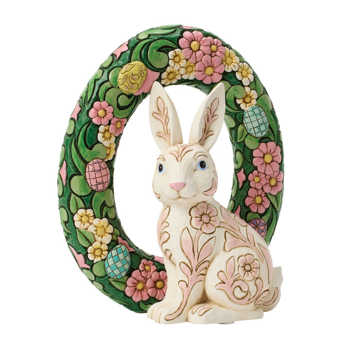 Bunny Wreath Figurine - "Easter Embrace"