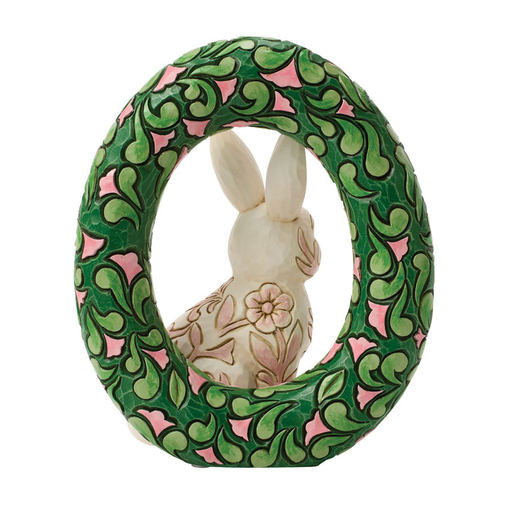 Bunny Wreath Figurine - "Easter Embrace"