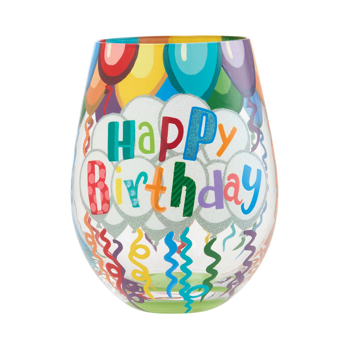 Birthday Streamers Stemless Glass