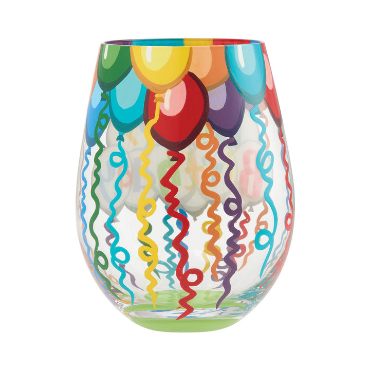 Birthday Streamers Stemless Glass