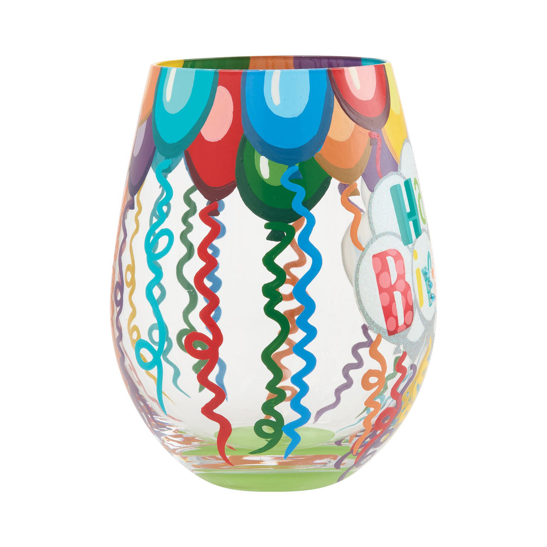 Birthday Streamers Stemless Glass