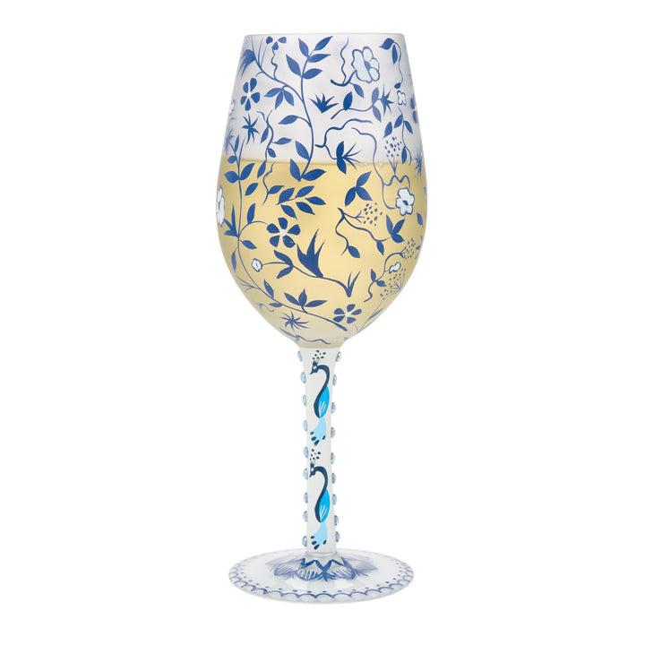 Blue Menagerie Wine Glass