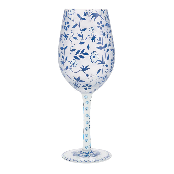 Blue Menagerie Wine Glass