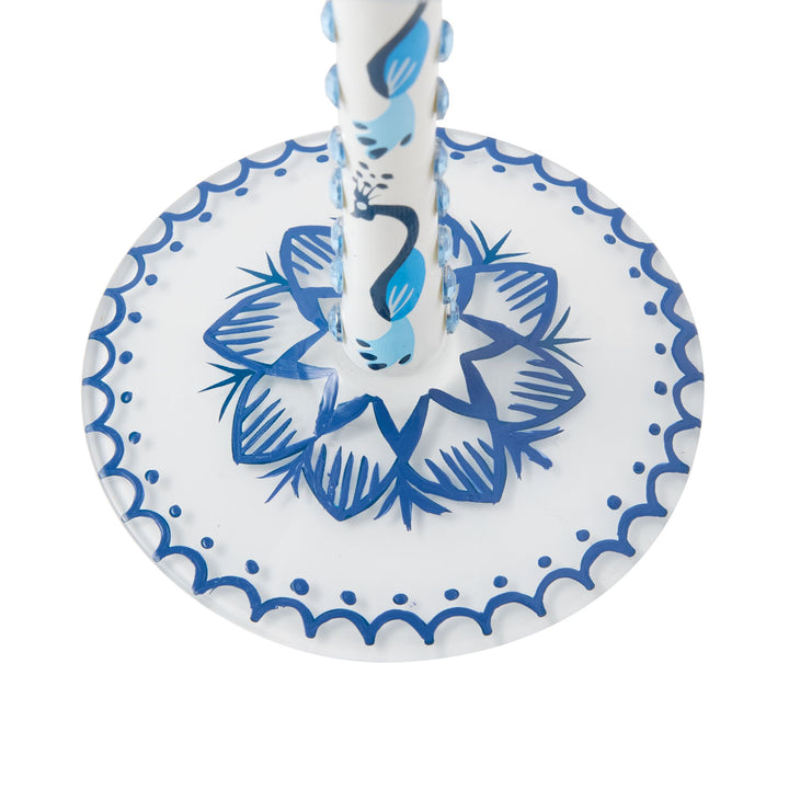 Blue Menagerie Wine Glass
