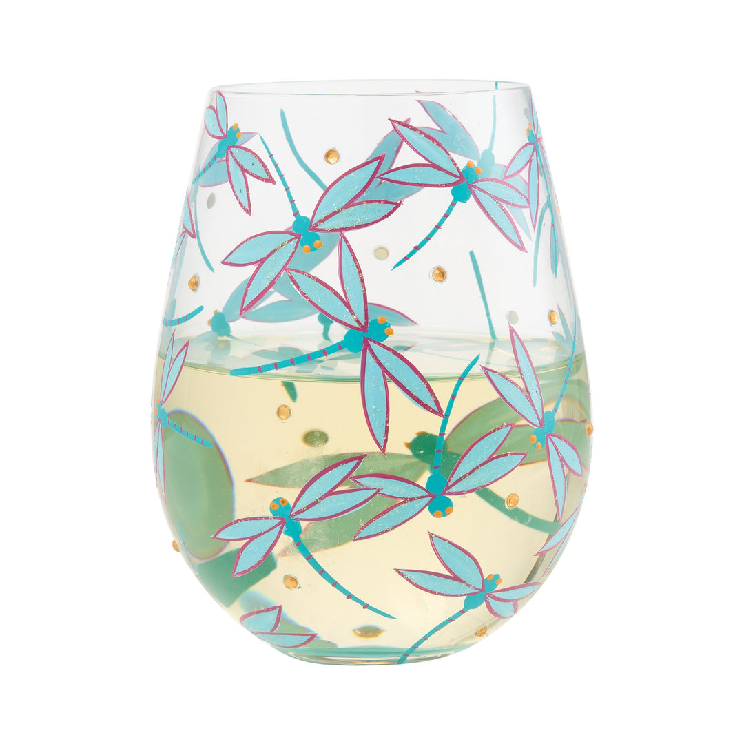 Dance of the Dragonflies Stemless Glass