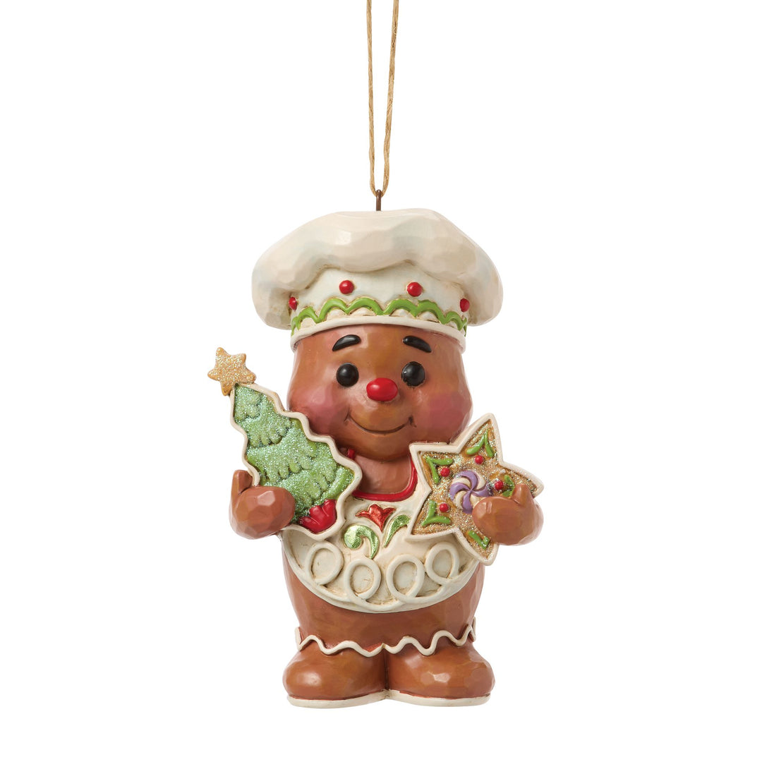 Gingerbread Jolly Character with Cookies Hanging Ornament