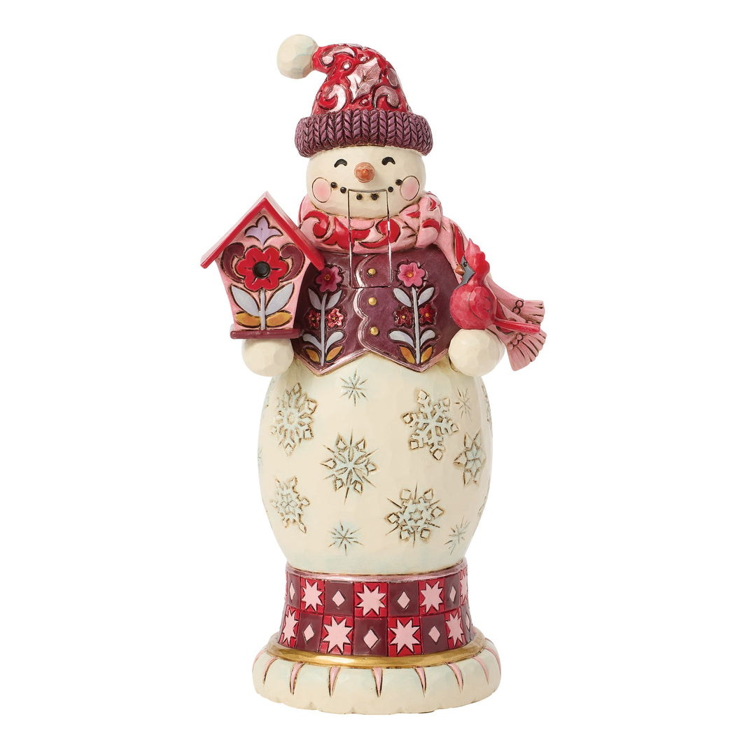 Red & Pink Snowman Nutcracker