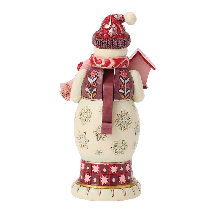 Red & Pink Snowman Nutcracker