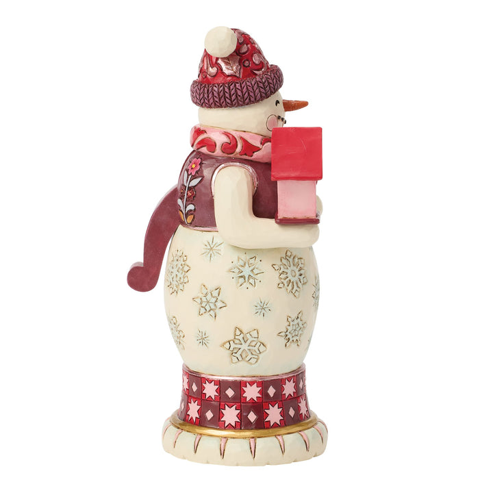Red & Pink Snowman Nutcracker