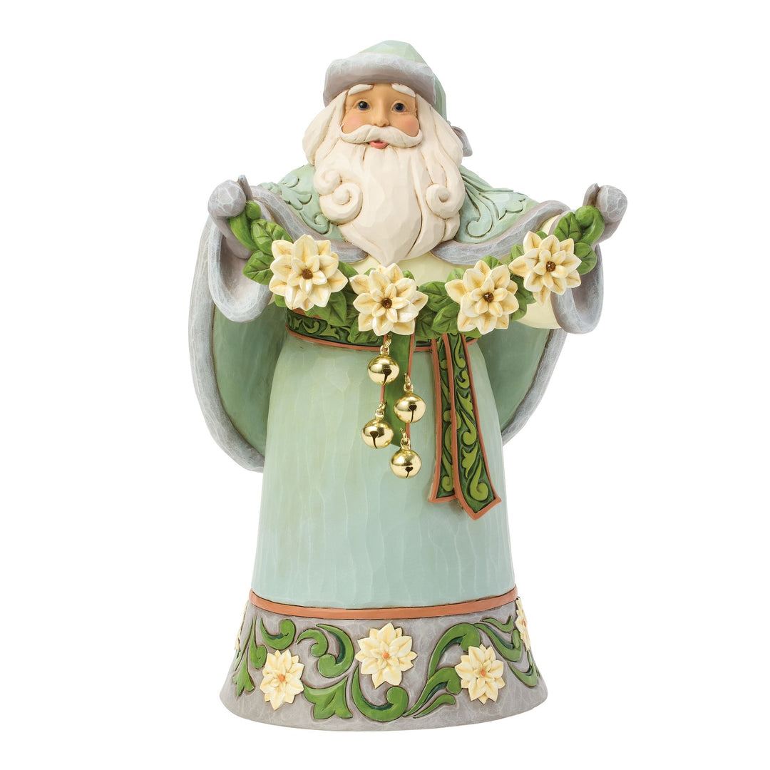 Opal & Moss Santa with Poinsettias