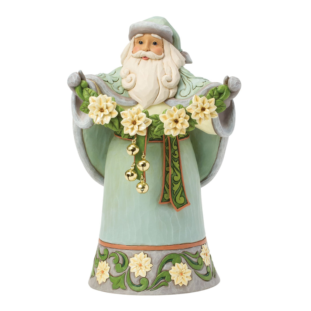 Opal & Moss Santa with Poinsettias