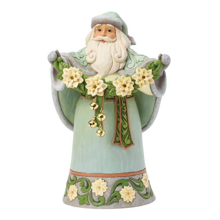 Opal & Moss Santa with Poinsettias