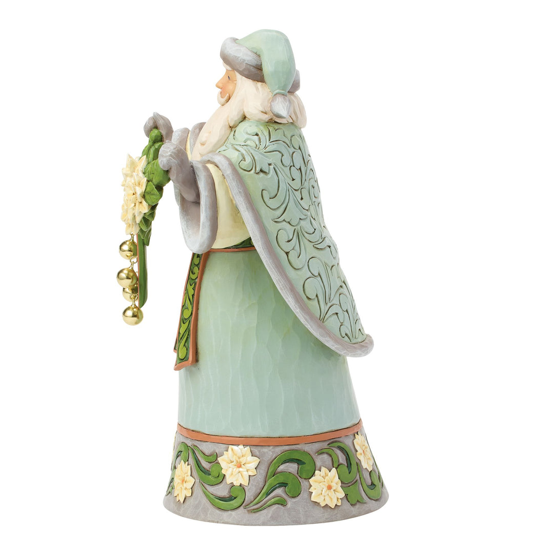 Opal & Moss Santa with Poinsettias