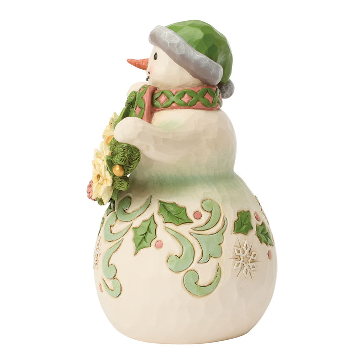 Opal & Moss Snowman with Poinsettia Garland